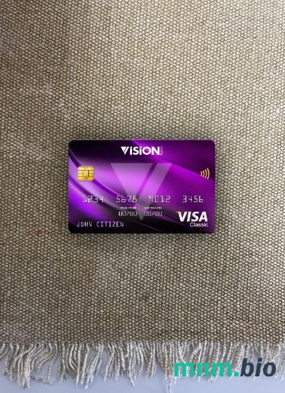 Paraguay Vision Banco bank visa classic card wygląd fotograficzny skan PSD + zdjęcie